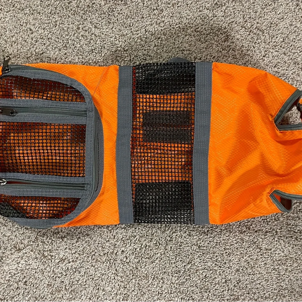 Hello Mow & Wow Nylon Rubber Mesh Orange Dog Dog Carrier